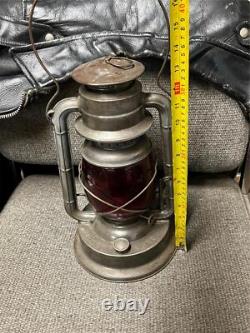 Vtg antique 1923 Dietz No. 2 D-lite railroad lantern red glass d-lite globe rare