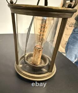 WORKING 1920s VINTAGE FRENCH STYLE BRASS HALL LANTERN