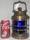 WW2 Era Bronze U. S Navy Ship Lantern Cobalt Blue WORKING CONDITION