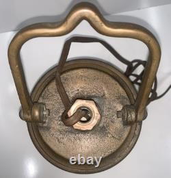 WW2 Era Bronze U. S Navy Ship Lantern Cobalt Blue WORKING CONDITION