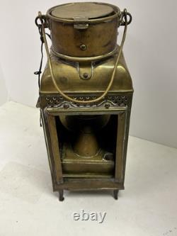 WWI Era 1914 Brass Antique Lantern by Eli Griffiths & Sons