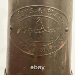 Weems & Plath Vintage Brass Yacht Lamp #2578 Marine Maritime Oil Lantern