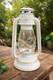 White Vintage Lantern, Rustic Farmhouse Lantern, Antique Metal Hanging Lantern H