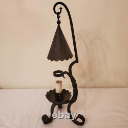Wrought Iron Vintage Gothic Antique Candle Lantern, Holder Tall Ornate Heavy Old