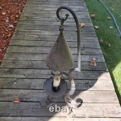Wrought Iron Vintage Gothic Antique Candle Lantern, Holder Tall Ornate Heavy Old