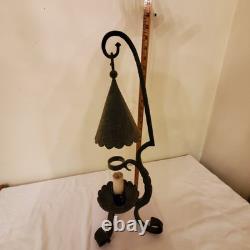Wrought Iron Vintage Gothic Antique Candle Lantern, Holder Tall Ornate Heavy Old