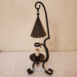 Wrought Iron Vintage Gothic Antique Candle Lantern, Holder Tall Ornate Heavy Old