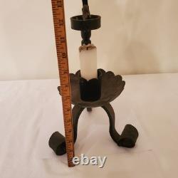 Wrought Iron Vintage Gothic Antique Candle Lantern, Holder Tall Ornate Heavy Old