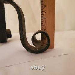 Wrought Iron Vintage Gothic Antique Candle Lantern, Holder Tall Ornate Heavy Old