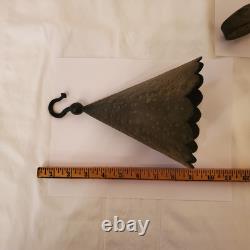 Wrought Iron Vintage Gothic Antique Candle Lantern, Holder Tall Ornate Heavy Old