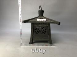 Y8252 TOUROU metal Hanging Lantern openwork Japan antique interior decor vintage